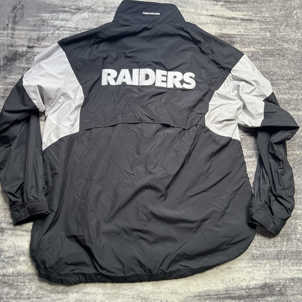 Reebok NFL On-Field Oakland Raiders Full Zip Embroidered Jacket XL Black